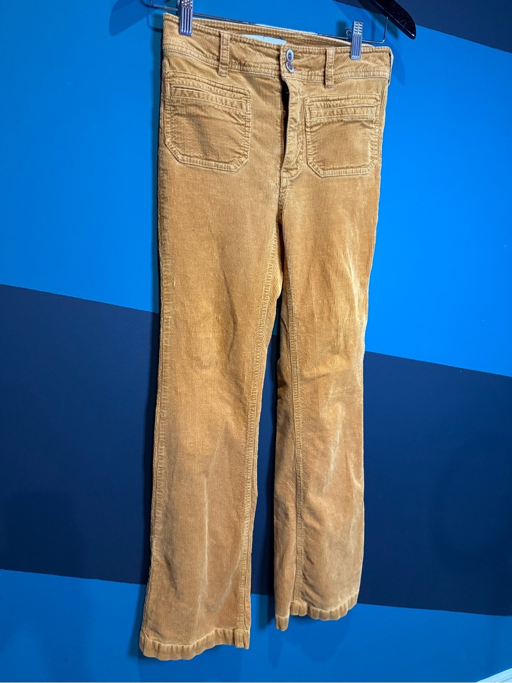 Pilcro Mustard Corduroy Pants Wide leg size 25 Outdoor Cottagecore - Picture 6 of 15